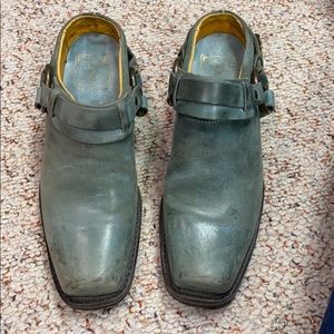 Frye Aqua Blue size 6 1/2  booties mules gorgeous!